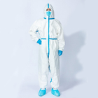 Waterproof Protection Safety Coverall With Zipper Front And Elastic Cuff