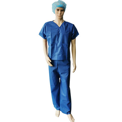 v collar disposable protective suits thread sewing hospital scrub sets raw material