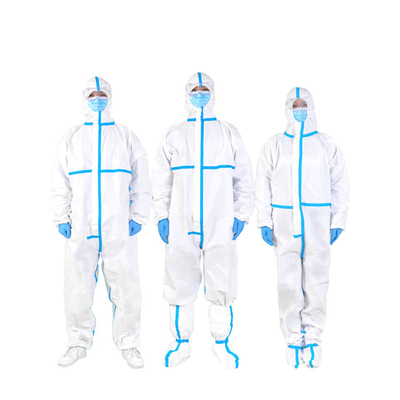 Dustproof Disposable Protective Coveralls With Zipper Front Customized Products