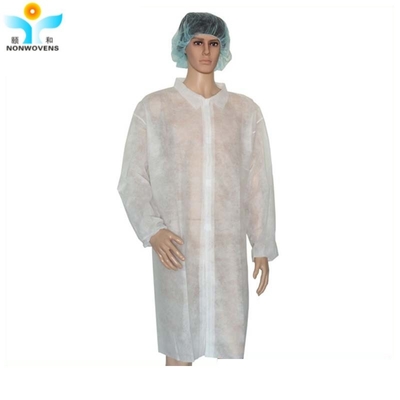 Fast And Efficient Production Disposable Lab Coat 25-50gsm Non-woven Fabric
