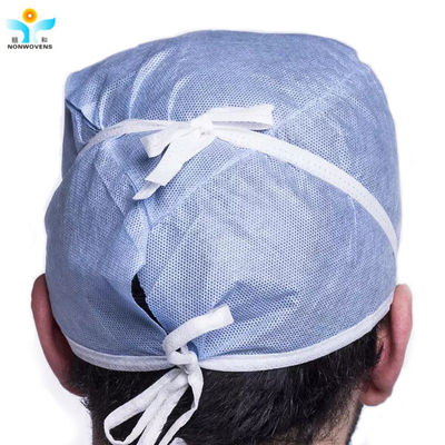 Medical Disposable PP SMS Net Cap Non Woven Surgeons Doctors With Tie On