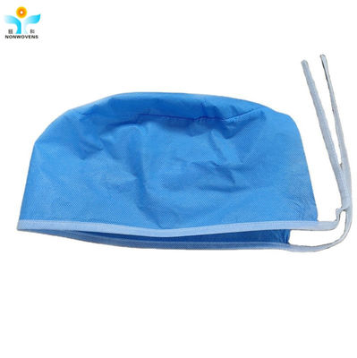Medical Disposable PP SMS Net Cap Non Woven Surgeons Doctors With Tie On
