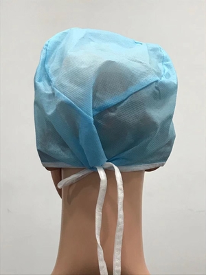 Medical Disposable PP SMS Net Cap Non Woven Surgeons Doctors With Tie On