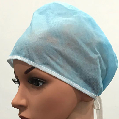 Medical Disposable PP SMS Net Cap Non Woven Surgeons Doctors With Tie On